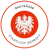 Staatlich geprüft - Bauträger - Siegel