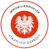 Staatlich geprüft - Immobilienmakler - Siegel