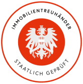 Staatlich geprüft - Immobilientreuhänder - Siegel