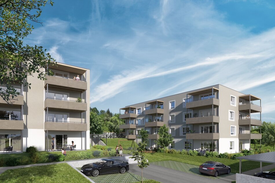 Erstbezug ab Mitte Juni 2026: Moderne 2-Zimmer-Wohnung mit Balkon und Carport